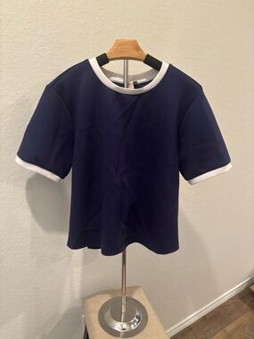 Dolan Anthro Left Coast Collection Navy White Ringer Tee Buttery Soft SS Large